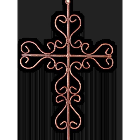 Cross Wrought Iron Hand Forged & Welded Wall Hanging Christian Crucifix 22 x 15 - Picture 4 of 10